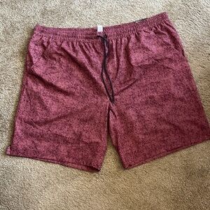 Xersion Big And Tall Red Patterned Men's Swim Shorts